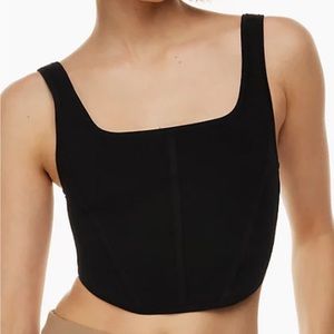 aritzia/babaton sculpt knit bustier tank - black